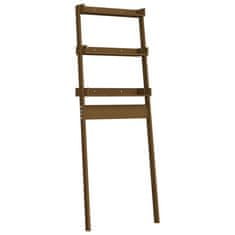 Vidaxl Stojalo za kopalnico medeno rjavo 63,5x32x179 cm trdna borovina