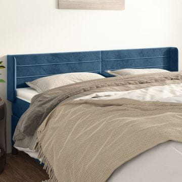 Vidaxl vidaXL Vzglavje s krilci temno modro 203x16x78/88 cm žamet
