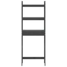 Vidaxl Stojalo za kopalnico sivo 63x26x171 cm trdna borovina