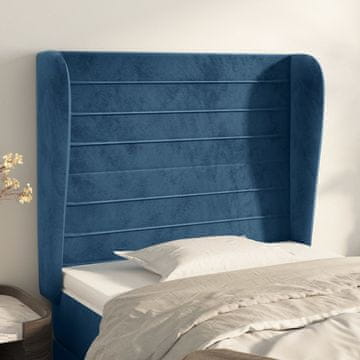 Vidaxl vidaXL Vzglavje s krilci temno modro 103x23x118/128 cm žamet
