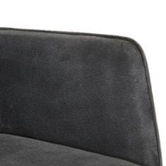 Greatstore Gugalni stol črno vintage platno