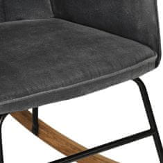 Greatstore Gugalni stol črno vintage platno