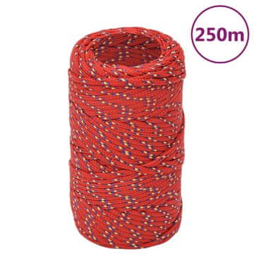Vidaxl vidaXL Jadralna vrv, rdeča, 2 mm, 250 m, polipropilen