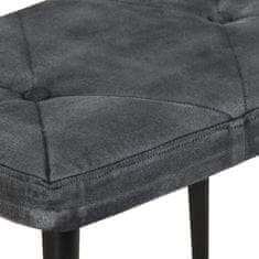 Greatstore Gugalni stol z naslonom za noge črno vintage platno