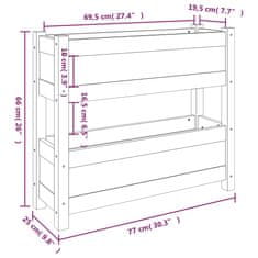 Vidaxl Visoka greda 77x25x66 cm trdna borovina