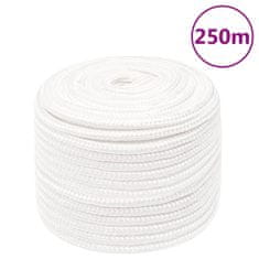 Vidaxl Vrv za čoln popolnoma bela 12 mm 250 m polipropilen