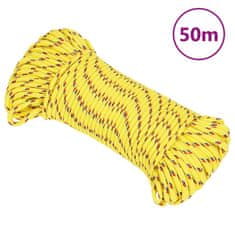Vidaxl Vrv za čoln rumena 4 mm 50 m polipropilen