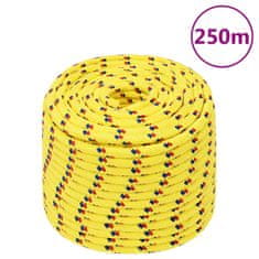 Vidaxl Vrv za čoln rumena 12 mm 250 m polipropilen