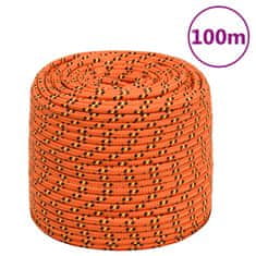 Vidaxl Vrv za čoln oranžna 10 mm 100 m polipropilen