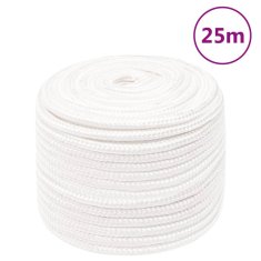 Vidaxl Vrv za čoln popolnoma bela 14 mm 25 m polipropilen
