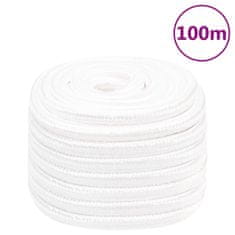 Vidaxl Vrv za čoln popolnoma bela 20 mm 100 m polipropilen