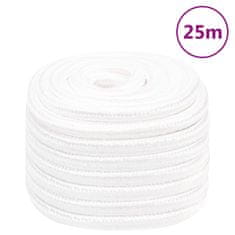 shumee vidaXL Vrv za čoln popolnoma bela 20 mm 25 m polipropilen