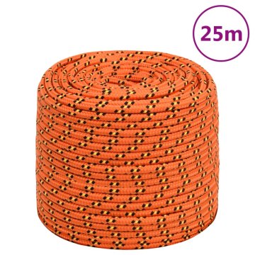 Vidaxl Vrv za čoln oranžna 8 mm 25 m polipropilen