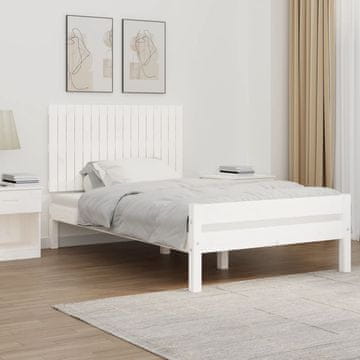Vidaxl vidaXL Vzglavje postelje belo 108x3x60 cm masivni borov les