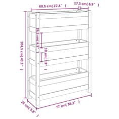 Vidaxl Visoka greda 77x25x104,5 cm trdna borovina