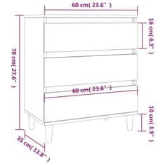 Greatstore Komoda rjav hrast 60x35x70 cm inženirski les