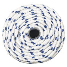 Vidaxl Vrv za čoln bela 12 mm 25 m polipropilen