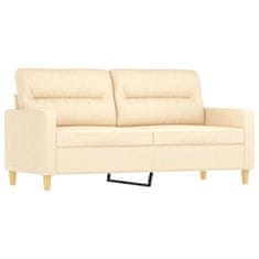 Vidaxl Dvosed z vzglavniki in blazinami krem 140 cm blago