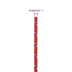Vidaxl Vrv za čoln rdeče 6 mm 25 m polipropilen