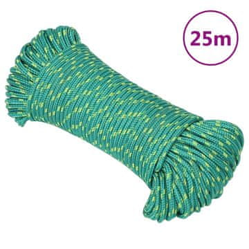 Vidaxl Vrv za čoln zelena 4 mm 25 m polipropilen