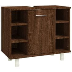 Vidaxl Kopalniška omarica rjav hrast 60x32x53,5 cm inženirski les
