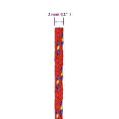 Vidaxl vidaXL Jadralna vrv, rdeča, 2 mm, 100 m, polipropilen