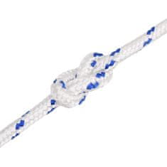 Vidaxl Vrv za čoln bela 16 mm 25 m polipropilen