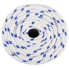 Vidaxl Vrv za čoln bela 16 mm 100 m polipropilen