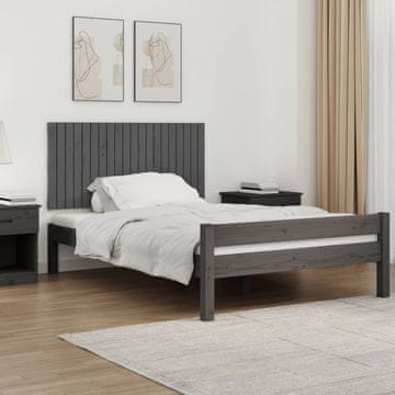 Vidaxl vidaXL Vzglavje postelje sivo 127,5x3x60 cm masivni borov les