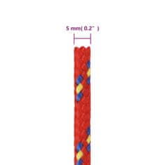 Vidaxl vidaXL Jadralna vrv, rdeča, 5 mm, 250 m, polipropilen