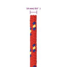 Vidaxl vidaXL Jadralna vrv, rdeča, 14 mm, 100 m, polipropilen