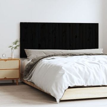 Vidaxl vidaXL Vzglavje postelje črno 147x3x60 cm masivni borov les