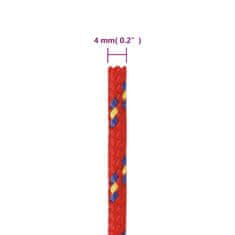 Vidaxl vidaXL Jadralna vrv, rdeča, 4 mm, 50 m, polipropilen