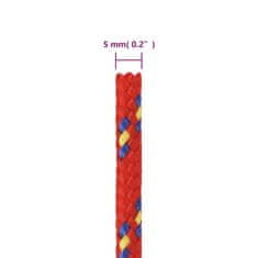 Vidaxl vidaXL Jadralna vrv, rdeča, 5 mm, 25 m, polipropilen
