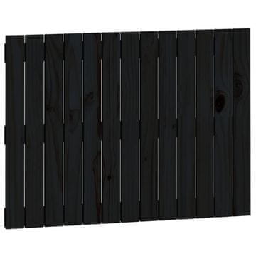 Vidaxl Stensko posteljno vzglavje črno 82,5x3x60 cm trdna borovina