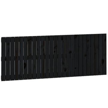 Vidaxl Stensko posteljno vzglavje črno 159,5x3x60 cm trdna borovina