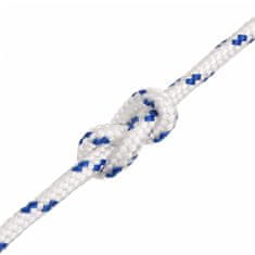 Vidaxl Vrv za čoln bela 10 mm 25 m polipropilen