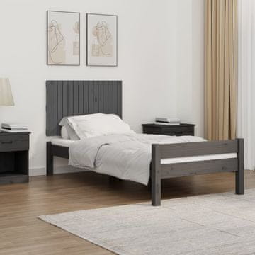 Vidaxl vidaXL Vzglavje postelje sivo 95,5x3x60 cm masivni borov les
