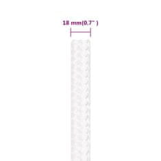Vidaxl Vrv za čoln popolnoma bela 18 mm 25 m polipropilen
