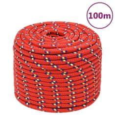 Vidaxl vidaXL Jadralna vrv, rdeča, 12 mm, 100 m, polipropilen