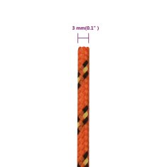 Vidaxl Vrv za čoln oranžna 3 mm 100 m polipropilen