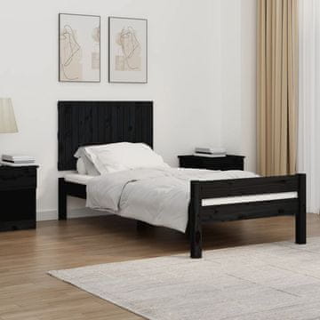 Vidaxl vidaXL Vzglavje postelje črno 95,5x3x60 cm masivni borov les
