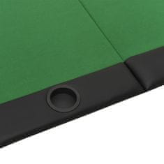Vidaxl Zložljiva poker miza za 10 igralcev zelena 206x106x75 cm