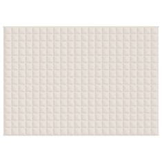 Vidaxl Obtežena odeja svetlo krem 155x220 cm 11 kg blago