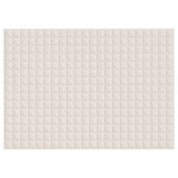 Vidaxl Obtežena odeja svetlo krem 155x220 cm 7 kg blago