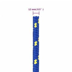 Vidaxl Vrv za čoln moder 12 mm 500 m polipropilen