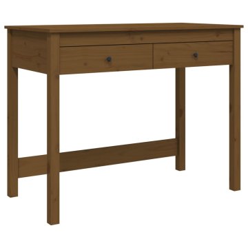 Vidaxl Pisalna miza s predali 100x50x78 cm trdna borovina