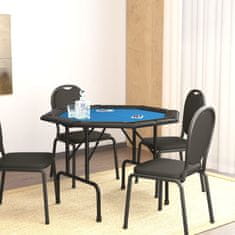 Vidaxl Zložljiva poker miza za 8 igralcev modra 108x108x75 cm
