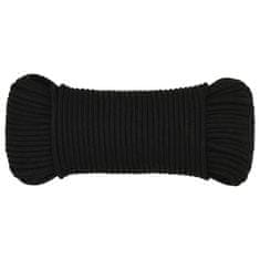 Vidaxl Delovna vrv črna 3 mm 50 m poliester