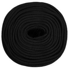 Vidaxl Delovna vrv črna 10 mm 100 m poliester